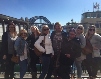 Photo sent in with this review: A group of women together on a harbour wharf in the sun, with the Sydney Harbour Bridge behind them