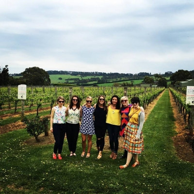 Photo sent in with this review: A group of women standing between the rows of a vineyard